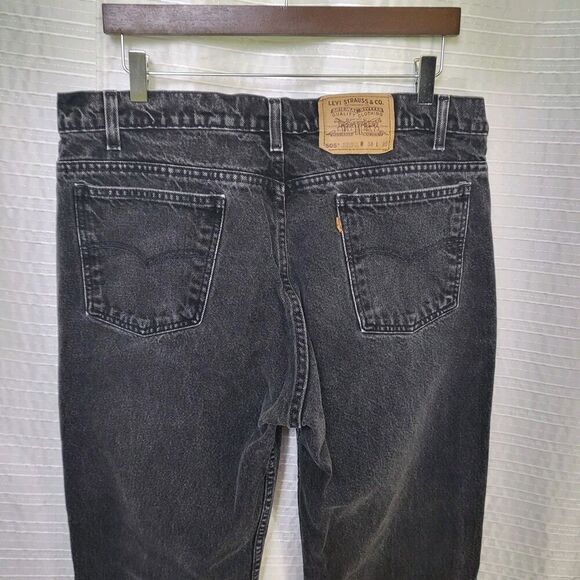 VTG Levi's 505 Jeans Orange Tab Regular Straight Faded Black Men's 38x30 SEE PIC - Picture 12 of 12